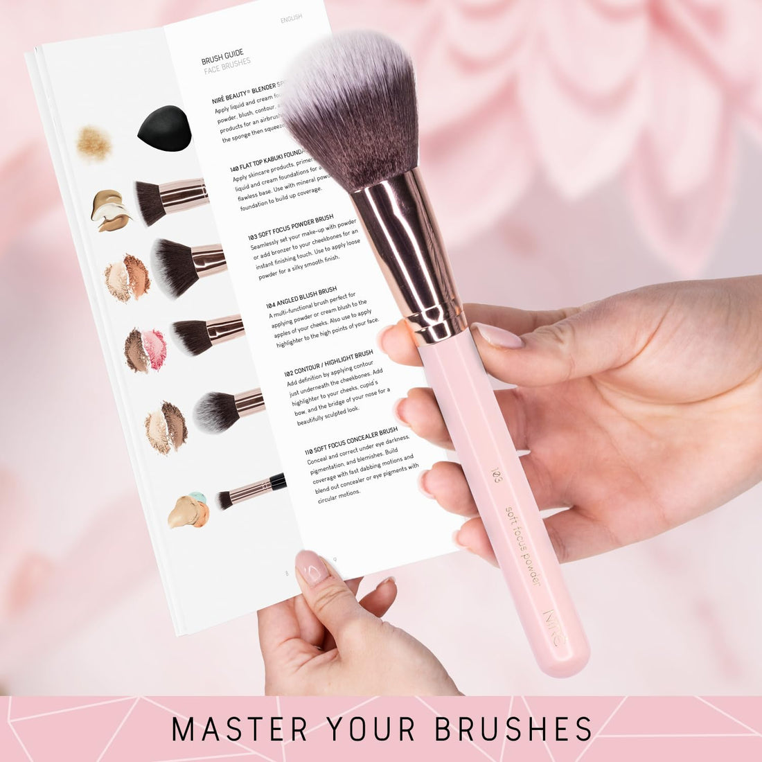 Beauty 15Piece Award Winning Pink Makeup Brushes: Pink Makeup Brush Set with Case, Makeup Sponge, Brush Cleaner, Guide, Gift Box