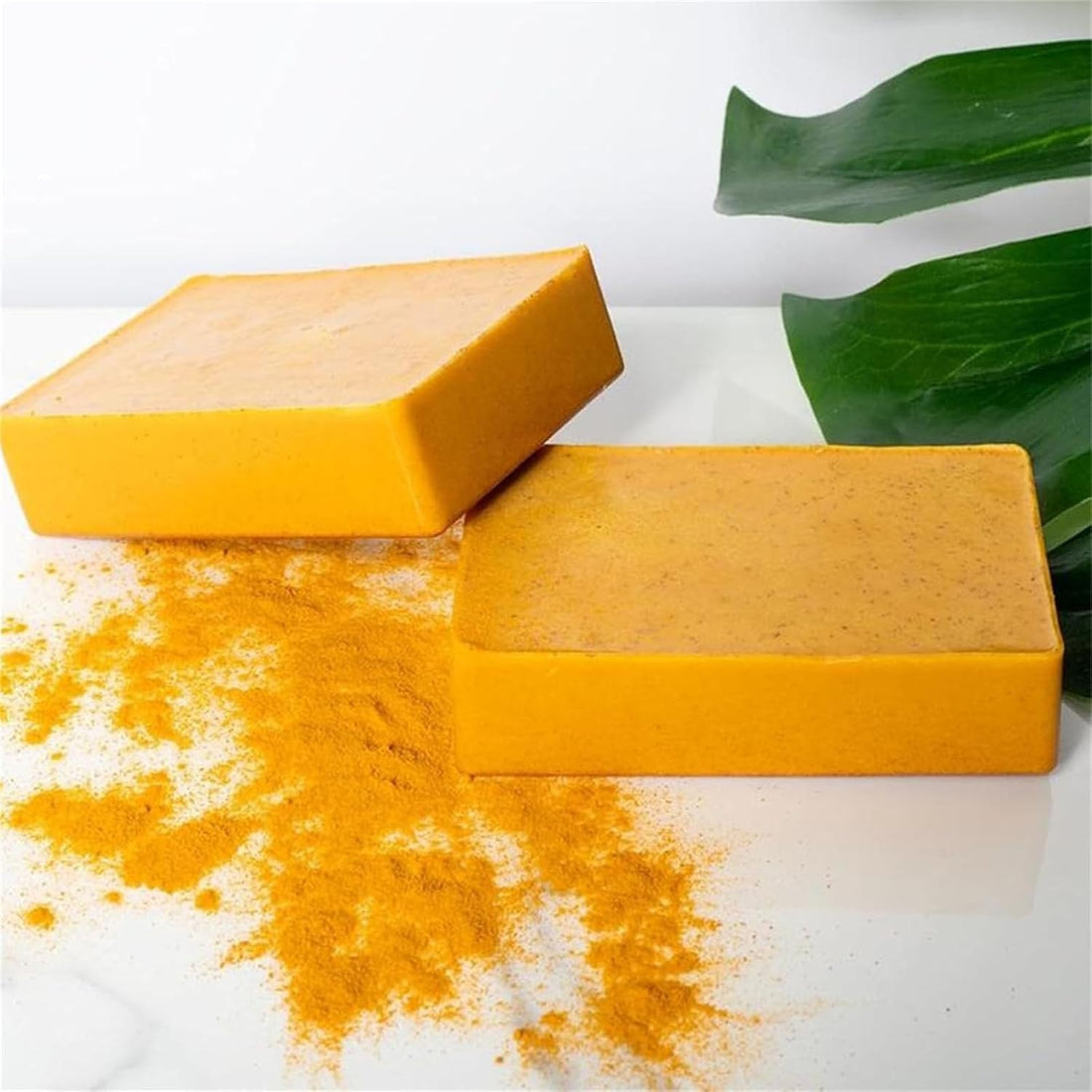 Turmeric Soap Bar - Lemon Turmeric 𝐊𝐨𝐣𝐢𝐜 𝐀𝐜𝐢𝐝 Soap, Natural Organic Turmeric Face & Bath Soap Bar for Face & Body, Deep Cleansing & Smoothing Skin (KLA-2PCS)