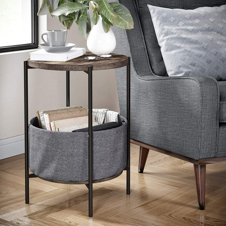 round Modern Side Accent or End Table for Living Room and Bedroom and Nursery Room