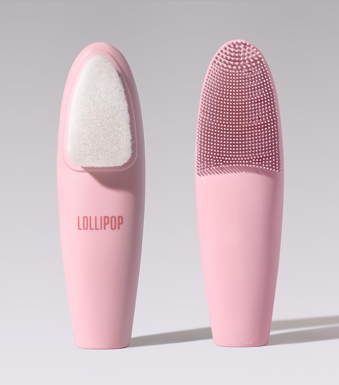 Dual-Sided Silicone Face Scrubber, Face Exfoliator, Synthetic Face Brush Cleanser, Facial Cleansing Brush for Massage - Bubblegum