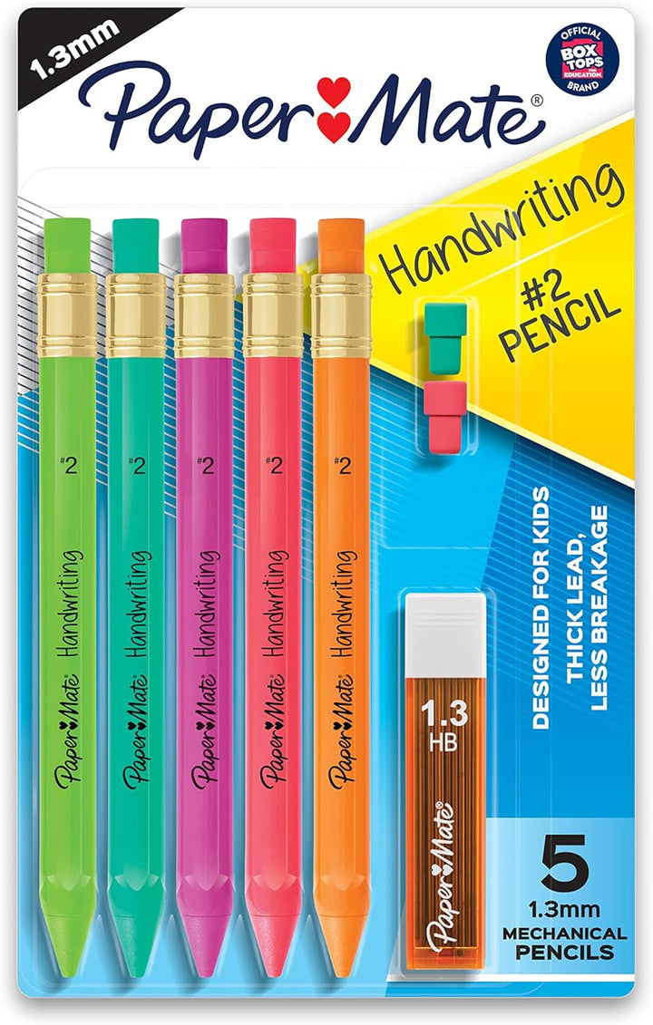 Handwriting Triangular Mechanical Pencil Set with Lead & Eraser Refills, 1.3Mm, School Supplies, Office Supplies, Sketching Pencils, Drafting Pencil, Fun Barrel Colors, 8 Count